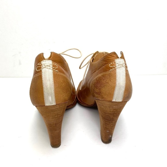 TIMBERLAND Boot Company Marge Leather Lace Up Heeled Oxford Bootie National tan - Picture 11 of 13